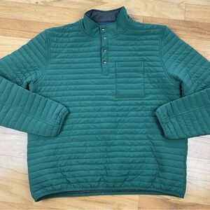 Onward Reserve Mens Green Lined 1/4 Snap Quilted Crosby Pullover Jacket Size L